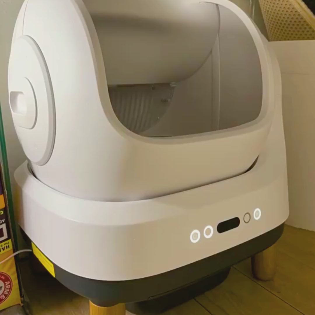 Open-top Cat Litter Box | Automatic Self-Cleaning | App Controlled, Advanced Odor Control, Health Monitoring | 2 Weeks of Hands-Free Cleaning